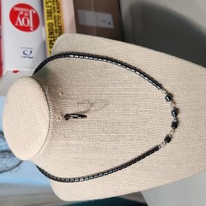 Vintage Hematite & Pink Quartz Necklace